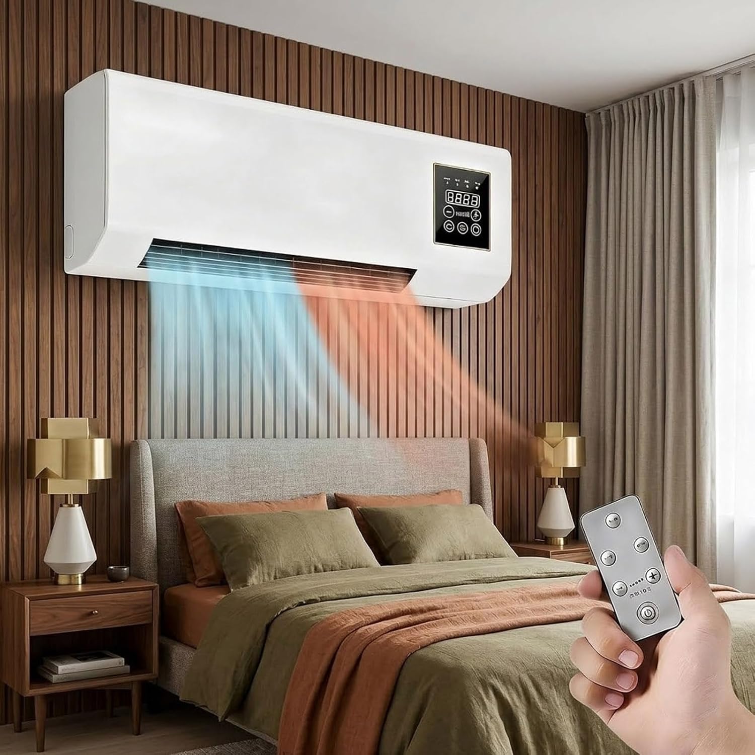 Smart Bathroom Fan - Wall Mounted Air Conditioner Fan, 2-in-1
