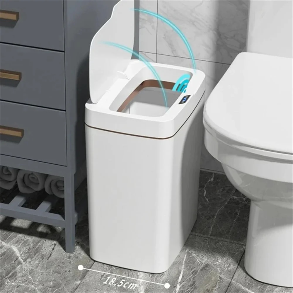 Smart Home Junkie - Smart Bathroom Trash Can Automatic Bagging
