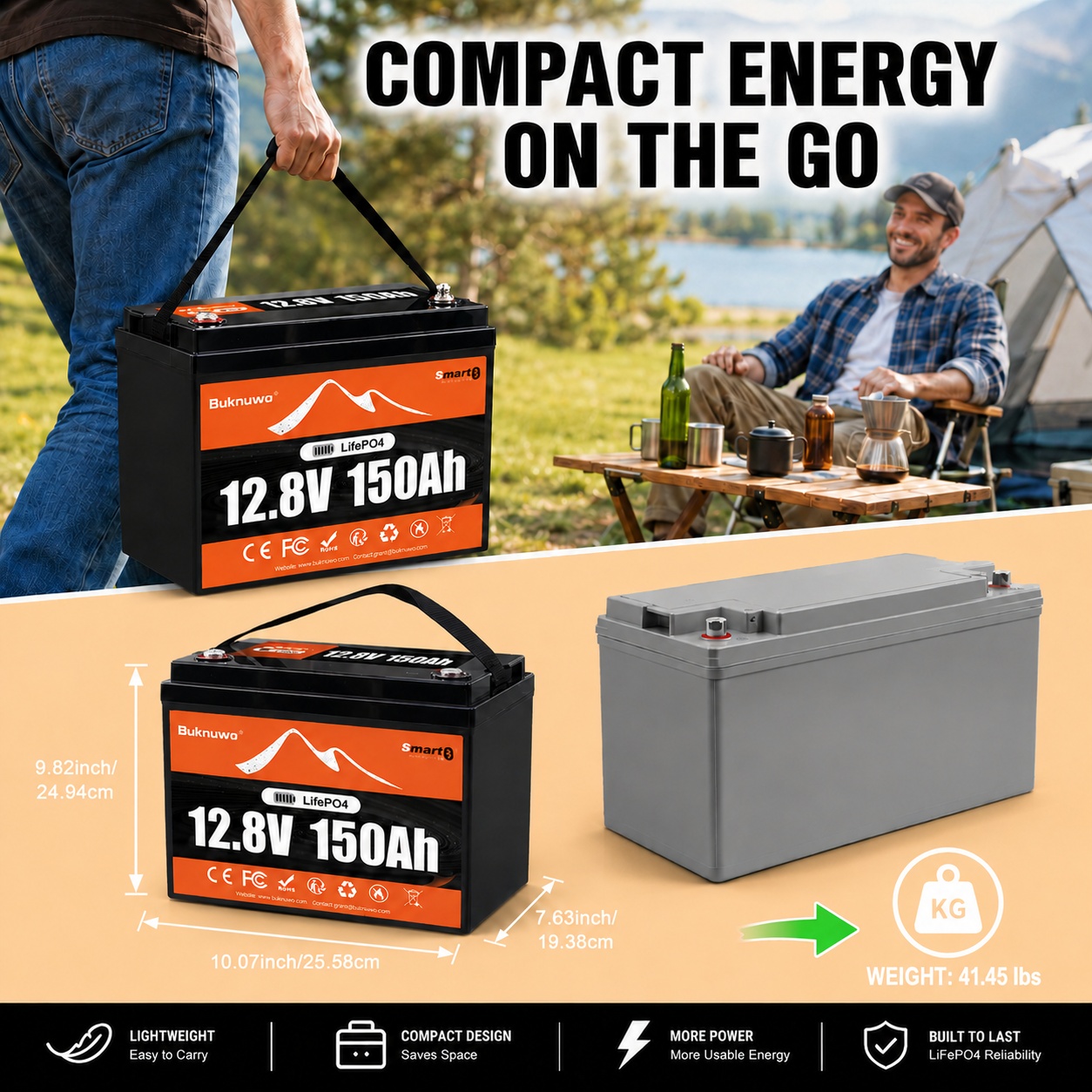 Buknuwo Smart 12V/12.8V 150Ah  - đánh giá và giá Smart Home Outdoor