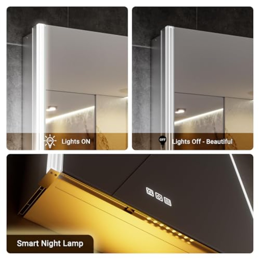 Bathroom medicine cabinet mirr - đánh giá và giá Smart Night Light