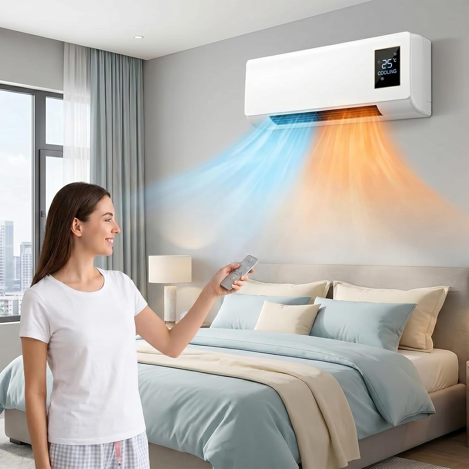 Portable Wall Mounted Air Cond - đánh giá và giá Smart Bathroom Fan