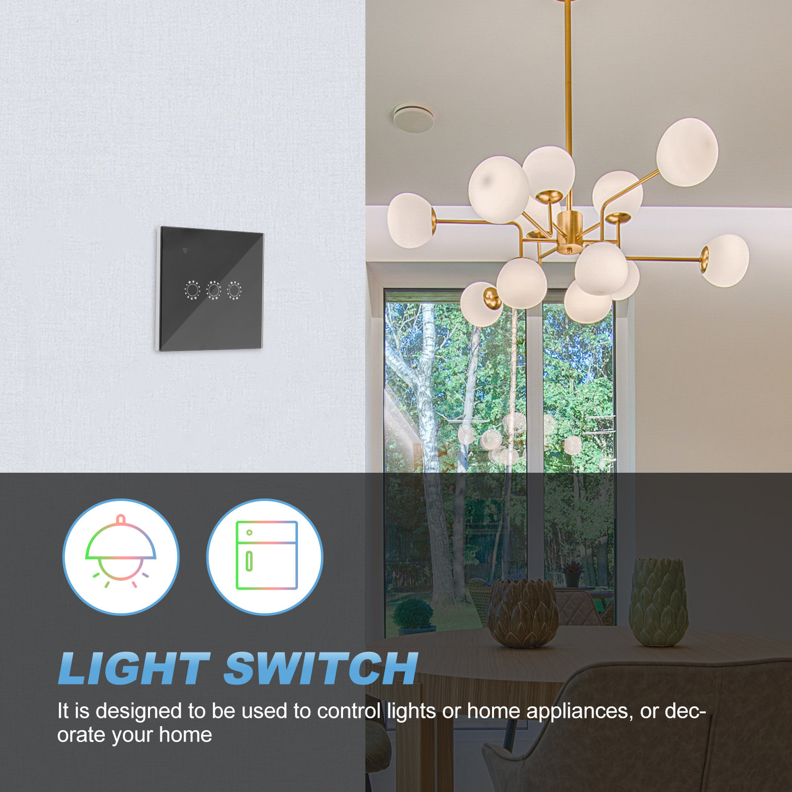 Wireless WiFi Touch Switch Pan - đánh giá và giá Smart Home Control Panel