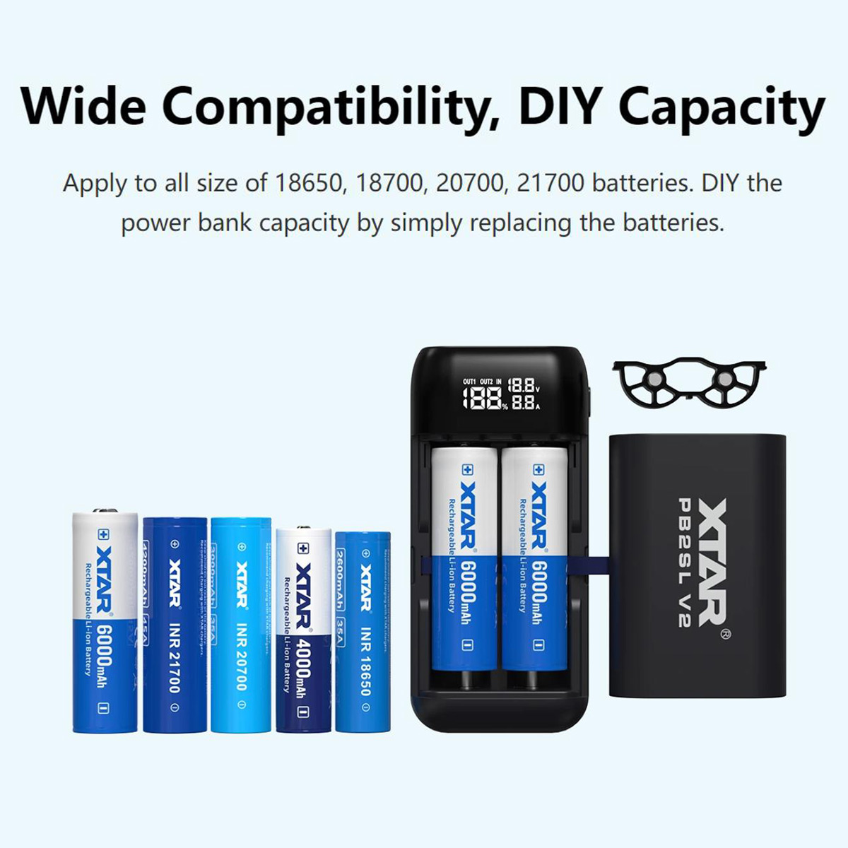 XTAR PB2SL V2 18650/21700 Batt - đánh giá và giá Smart Home Energy Management
